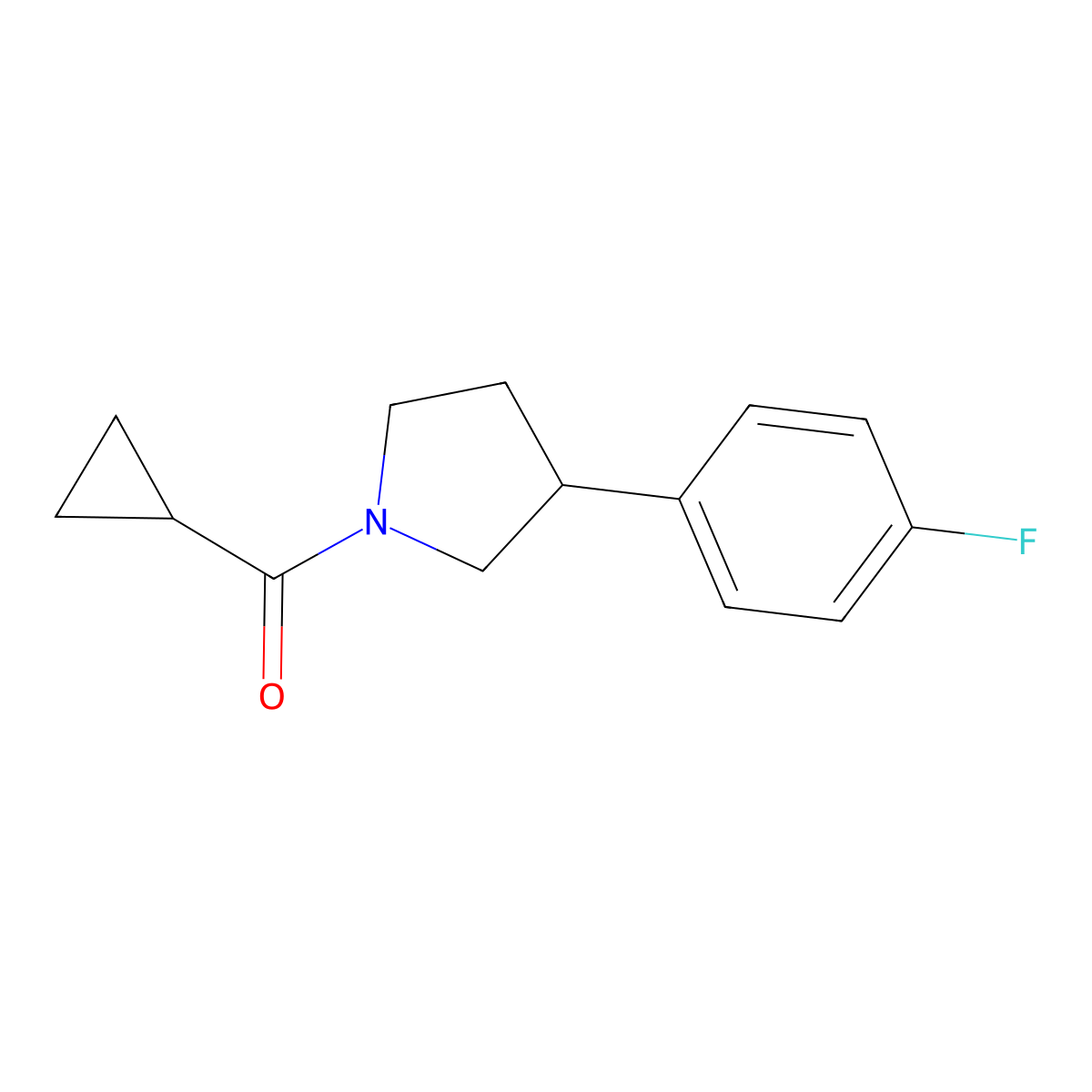 1-Cyclopropanecarbonyl-3-(4-fluorophenyl)pyrrolidine molecular structure, CAS 2097915-35-8