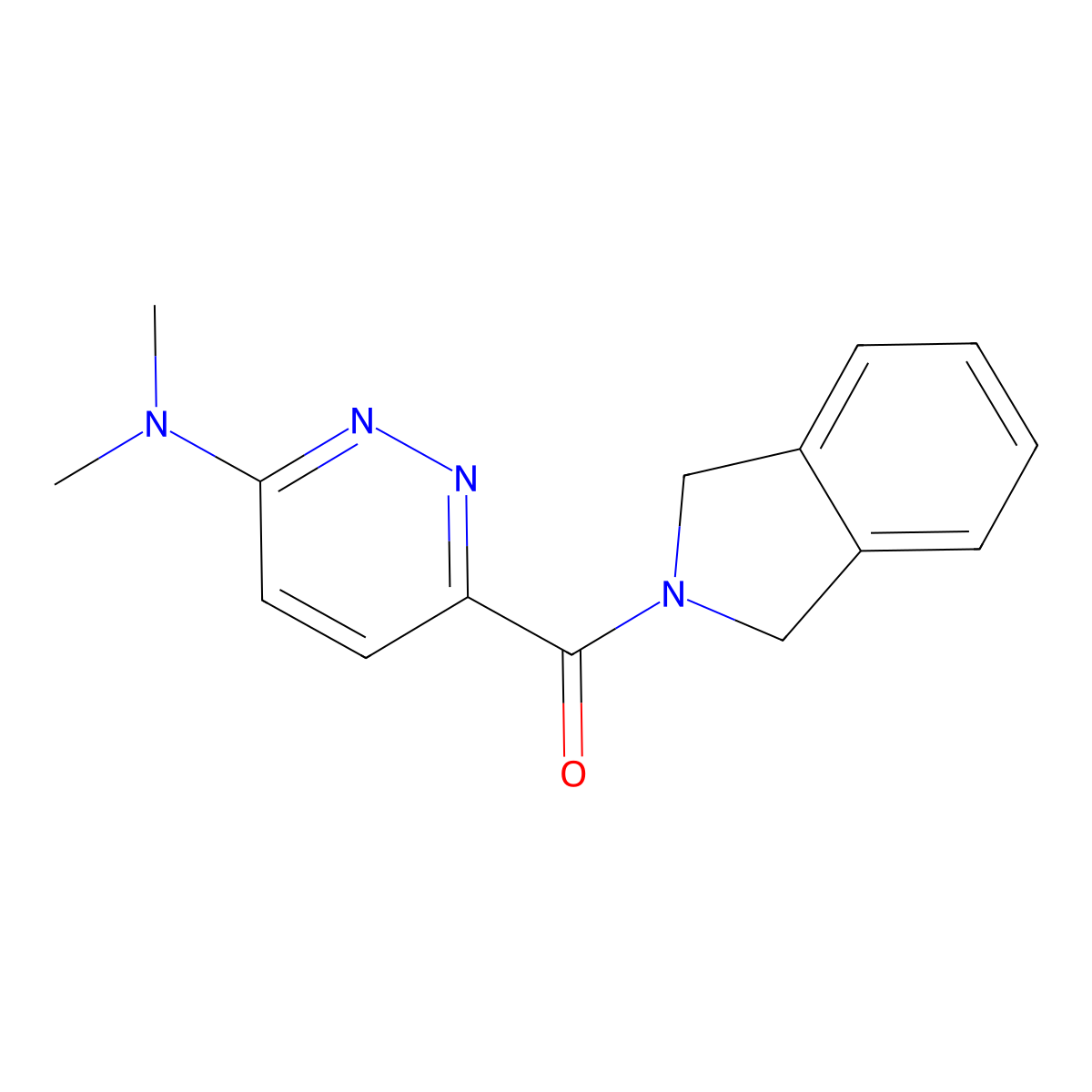 6-(2,3-dihydro-1H-isoindole-2-carbonyl)-N,N-dimethylpyridazin-3-amine molecular structure, CAS 2097915-36-9