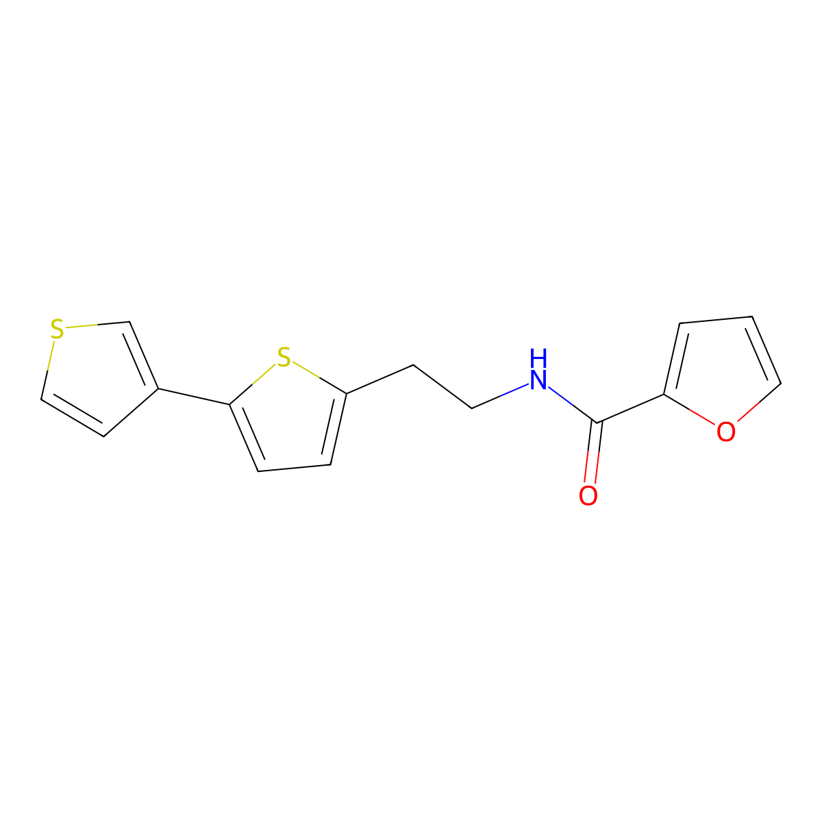 N-(2-{[2,3'-bithiophene]-5-yl}ethyl)furan-2-carboxamide molecular structure, CAS 2097915-51-8