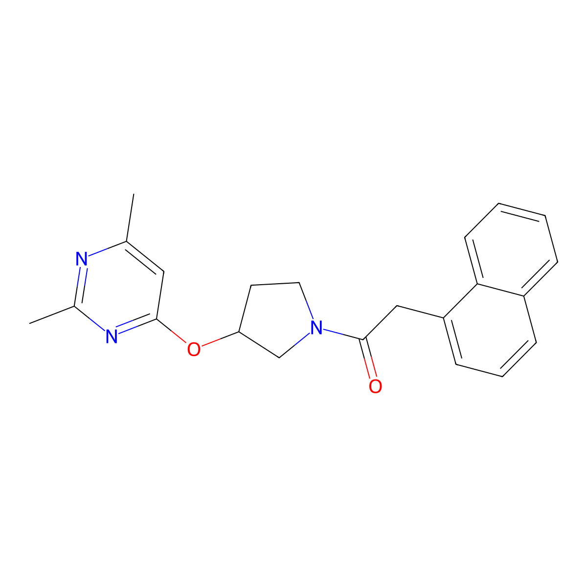 1-{3-[(2,6-Dimethylpyrimidin-4-yl)oxy]pyrrolidin-1-yl}-2-(naphthalen-1-yl)ethan-1-one molecular structure, CAS 2097915-63-2
