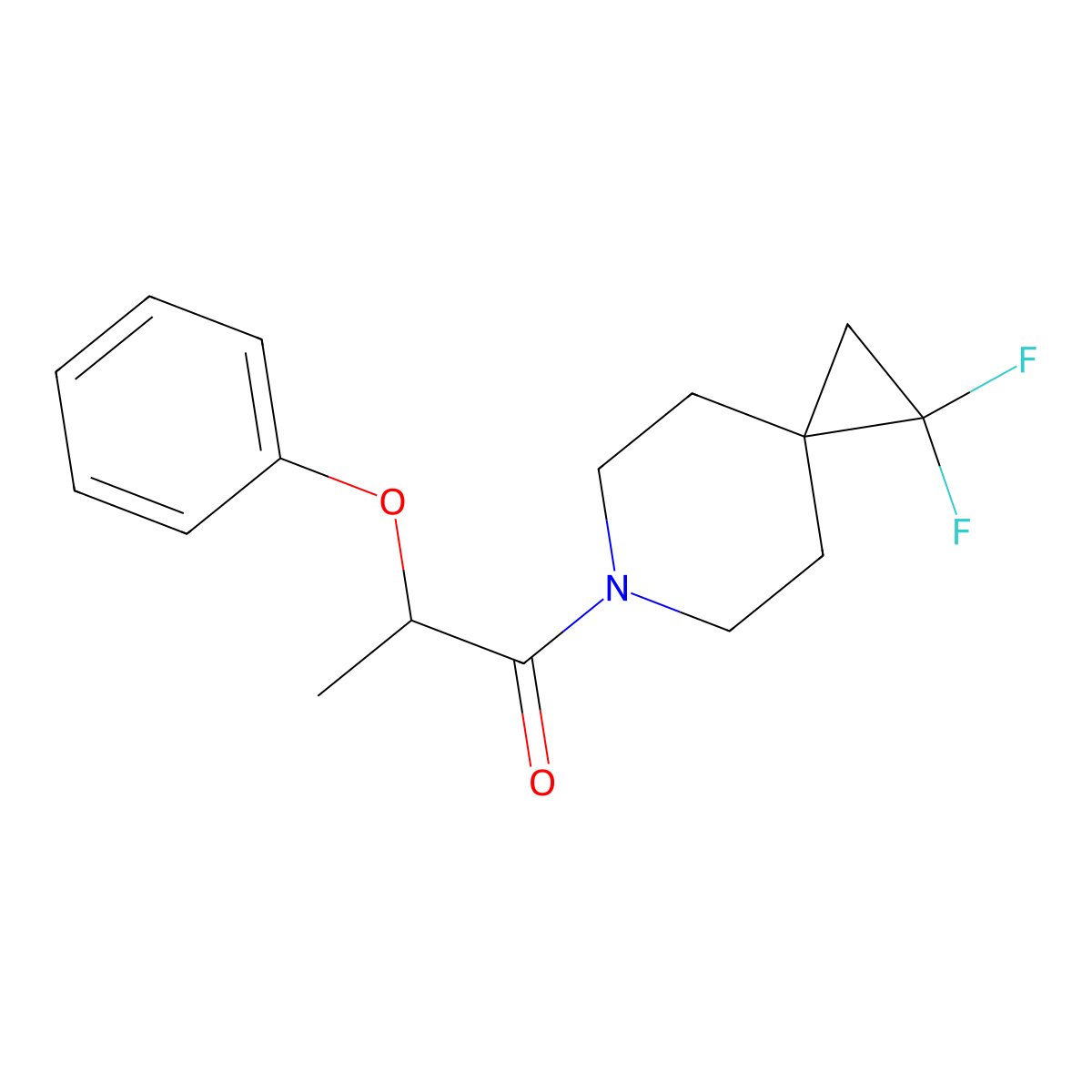 1-{1,1-Difluoro-6-azaspiro[2.5]octan-6-yl}-2-phenoxypropan-1-one molecular structure, CAS 2097915-70-1