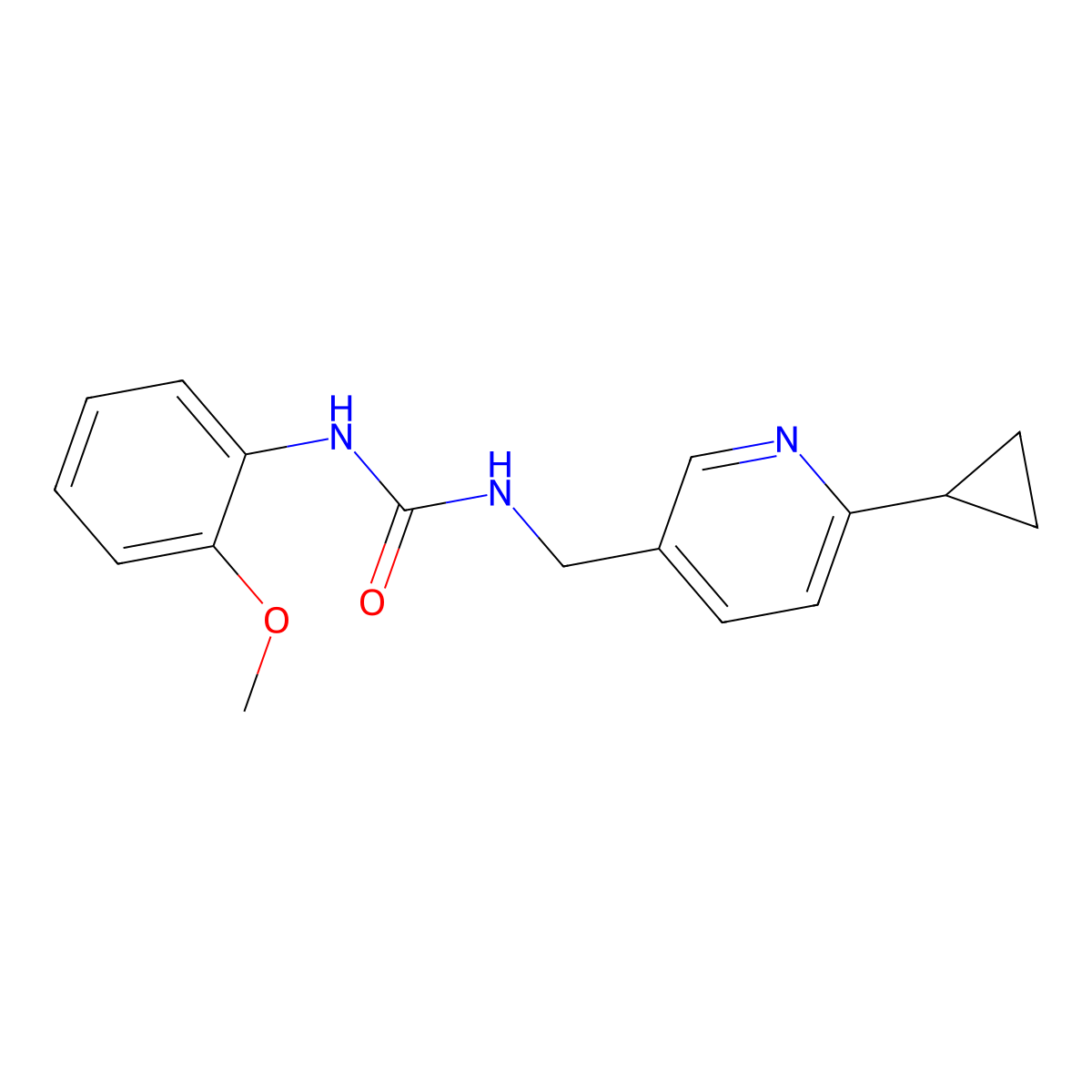 3-[(6-Cyclopropylpyridin-3-yl)methyl]-1-(2-methoxyphenyl)urea molecular structure, CAS 2097915-77-8