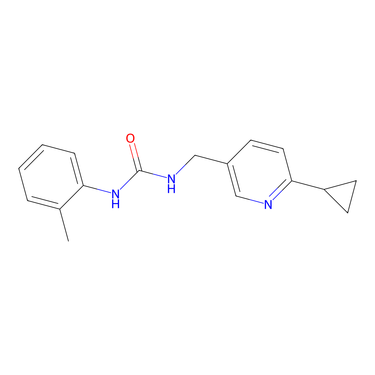 3-[(6-Cyclopropylpyridin-3-yl)methyl]-1-(2-methylphenyl)urea molecular structure, CAS 2097915-85-8