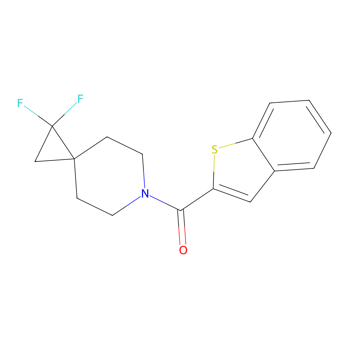 6-(1-Benzothiophene-2-carbonyl)-1,1-difluoro-6-azaspiro[2.5]octane molecular structure, CAS 2097915-86-9