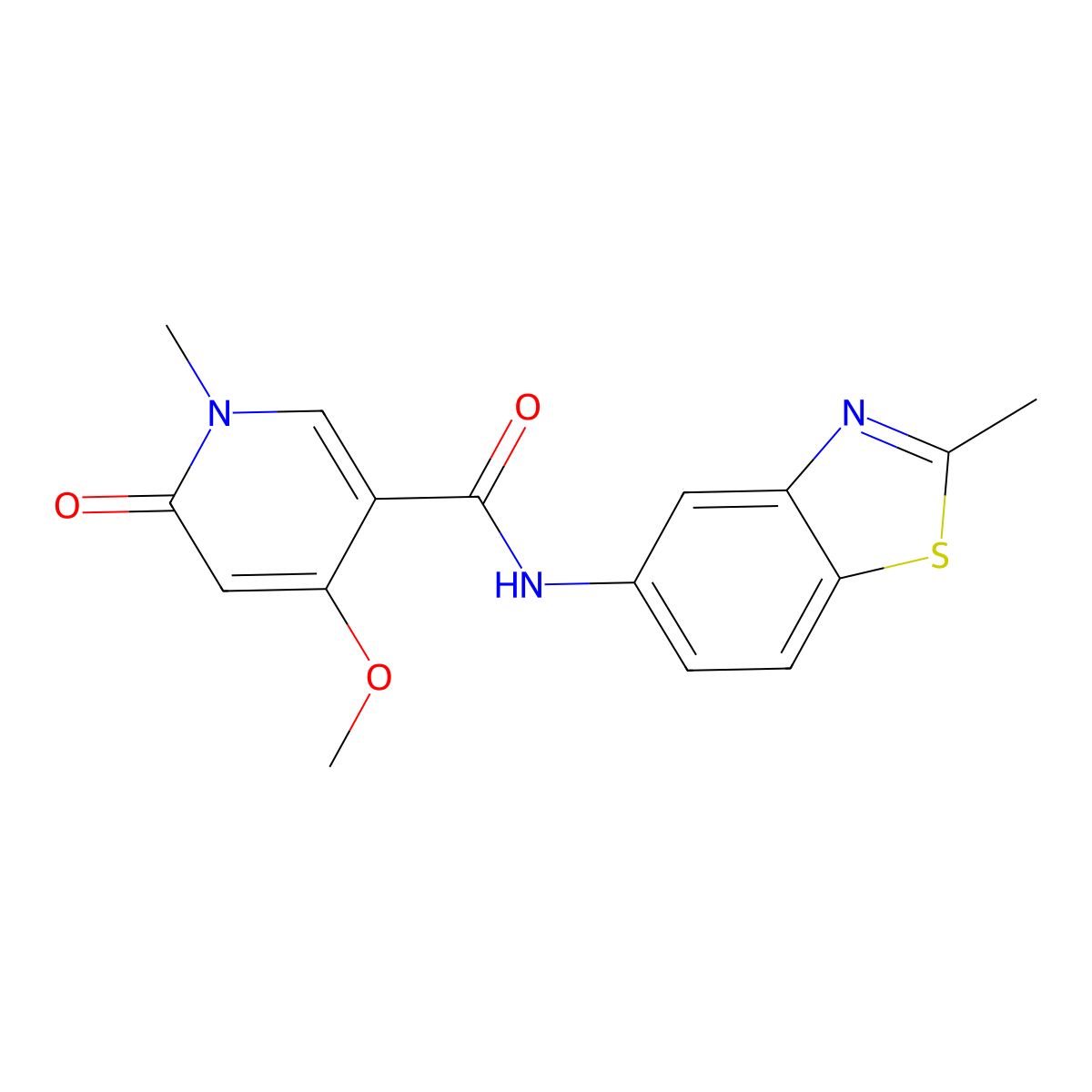 4-methoxy-1-methyl-N-(2-methyl-1,3-benzothiazol-5-yl)-6-oxo-1,6-dihydropyridine-3-carboxamide molecular structure, CAS 2097915-91-6