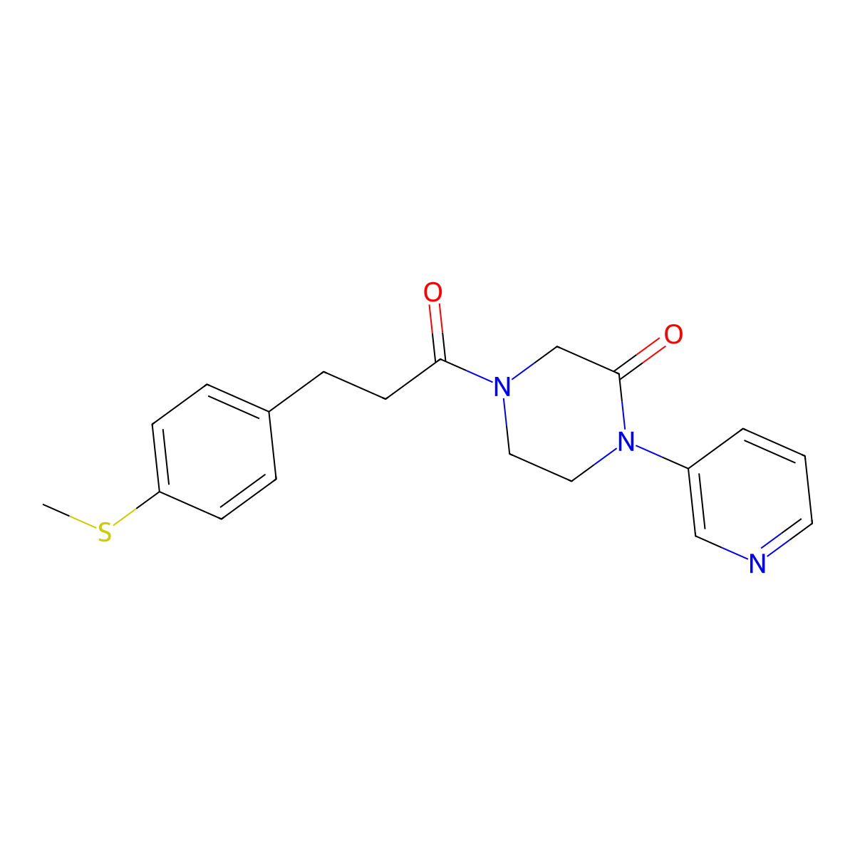 4-{3-[4-(Methylsulfanyl)phenyl]propanoyl}-1-(pyridin-3-yl)piperazin-2-one molecular structure, CAS 2097916-16-8