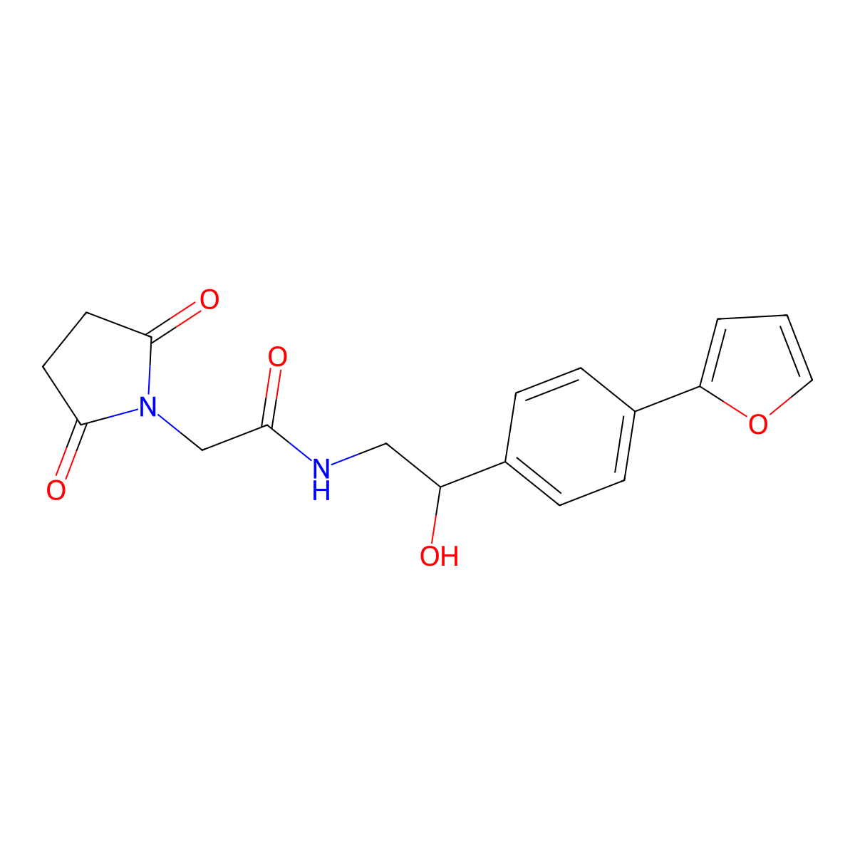 2-(2,5-dioxopyrrolidin-1-yl)-N-{2-[4-(furan-2-yl)phenyl]-2-hydroxyethyl}acetamide molecular structure, CAS 2097916-49-7