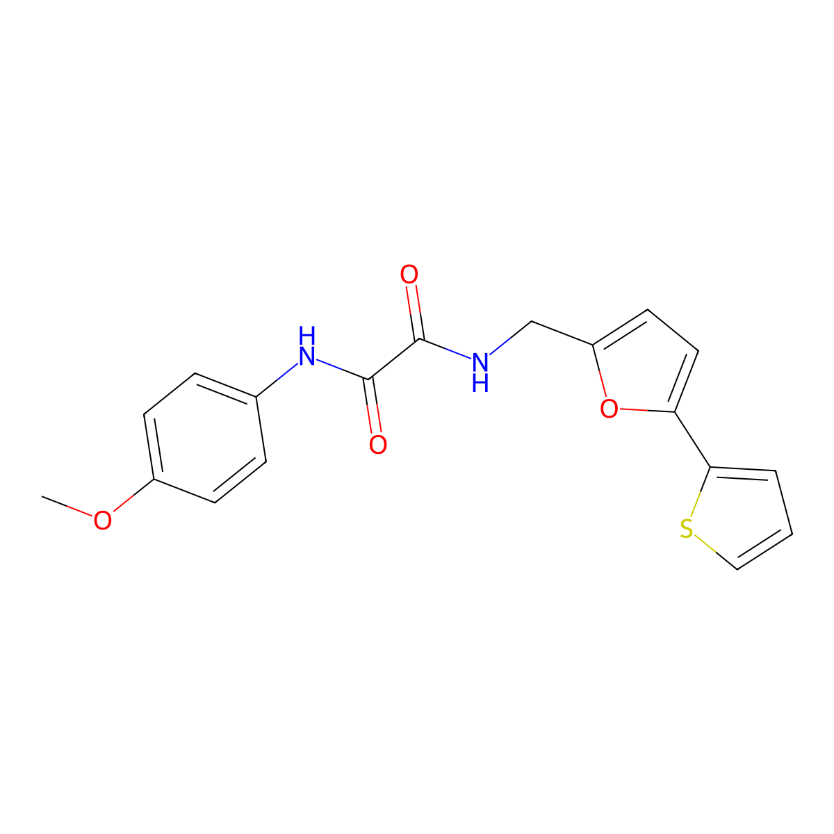 N1-(4-methoxyphenyl)-N2-((5-(thiophen-2-yl)furan-2-yl)methyl)oxalamide molecular structure, CAS 2097916-57-7