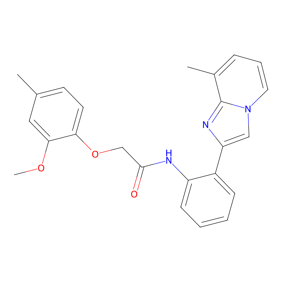 2-(2-methoxy-4-methylphenoxy)-N-(2-{8-methylimidazo[1,2-a]pyridin-2-yl}phenyl)acetamide molecular structure, CAS 2097916-62-4