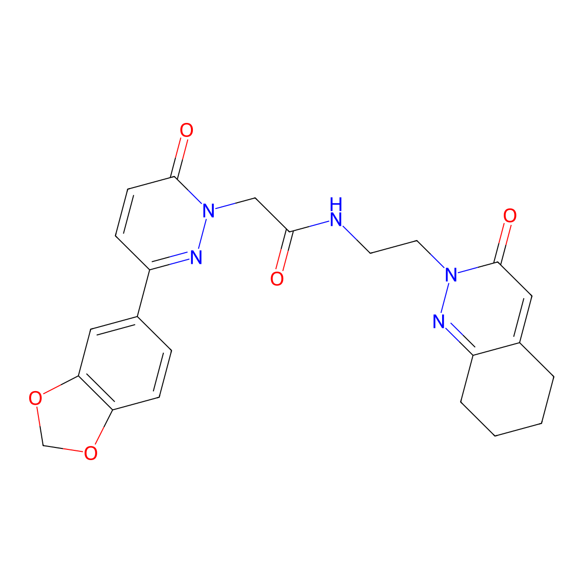 2-(3-(benzo[d][1,3]dioxol-5-yl)-6-oxopyridazin-1(6H)-yl)-N-(2-(3-oxo-5,6,7,8-tetrahydrocinnolin-2(3H)-yl)ethyl)acetamide molecular structure, CAS 2097916-78-2