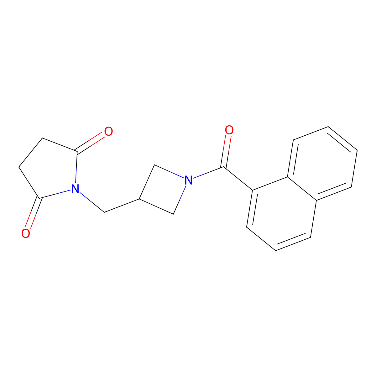 1-{[1-(Naphthalene-1-carbonyl)azetidin-3-yl]methyl}pyrrolidine-2,5-dione molecular structure, CAS 2097916-82-8