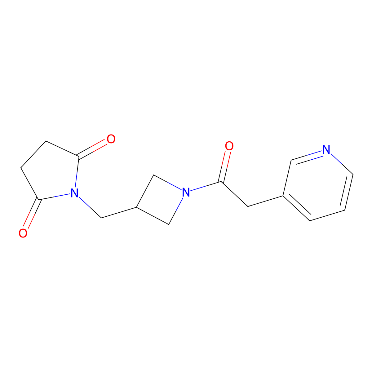 1-({1-[2-(Pyridin-3-yl)acetyl]azetidin-3-yl}methyl)pyrrolidine-2,5-dione molecular structure, CAS 2097916-88-4