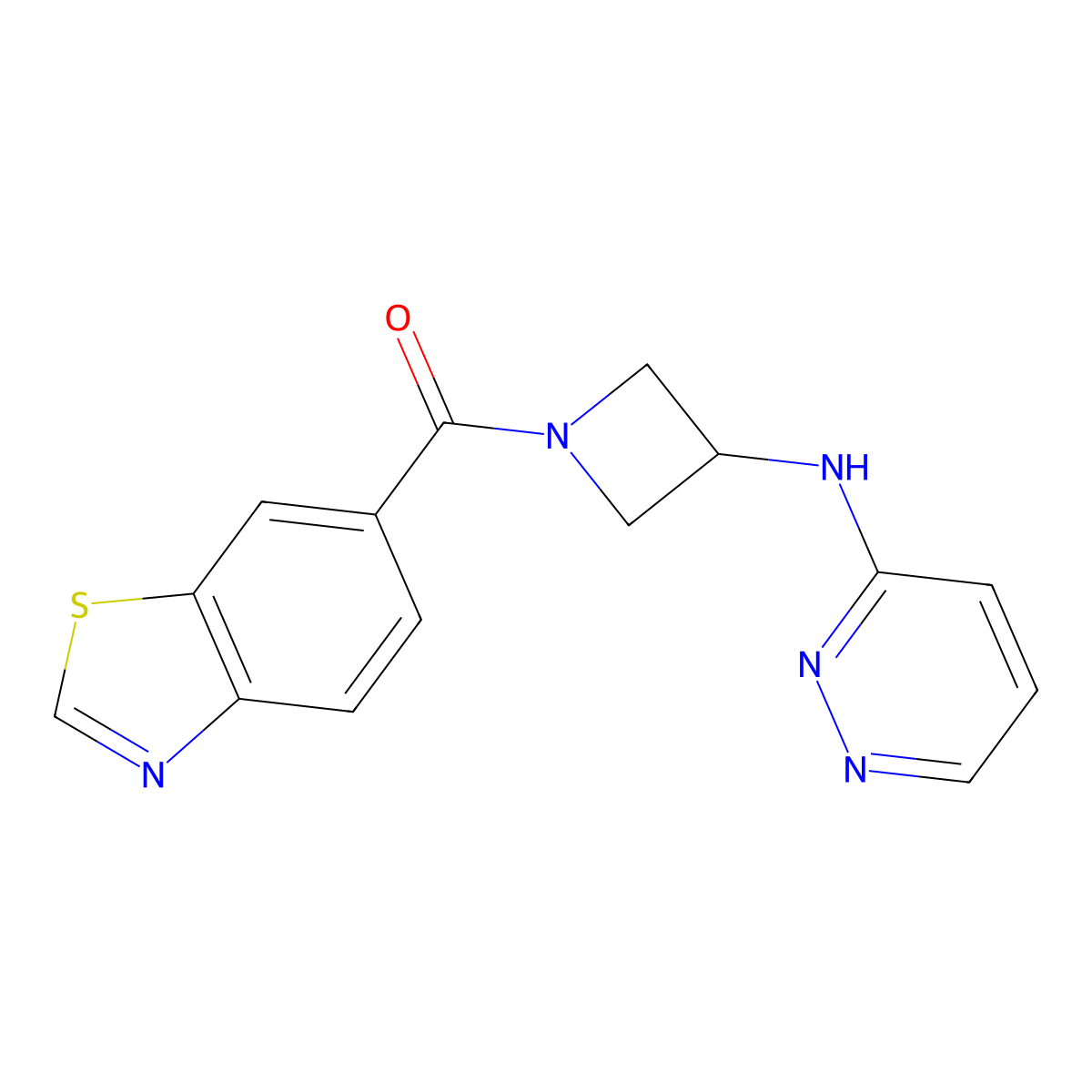 N-[1-(1,3-benzothiazole-6-carbonyl)azetidin-3-yl]pyridazin-3-amine molecular structure, CAS 2097917-16-1