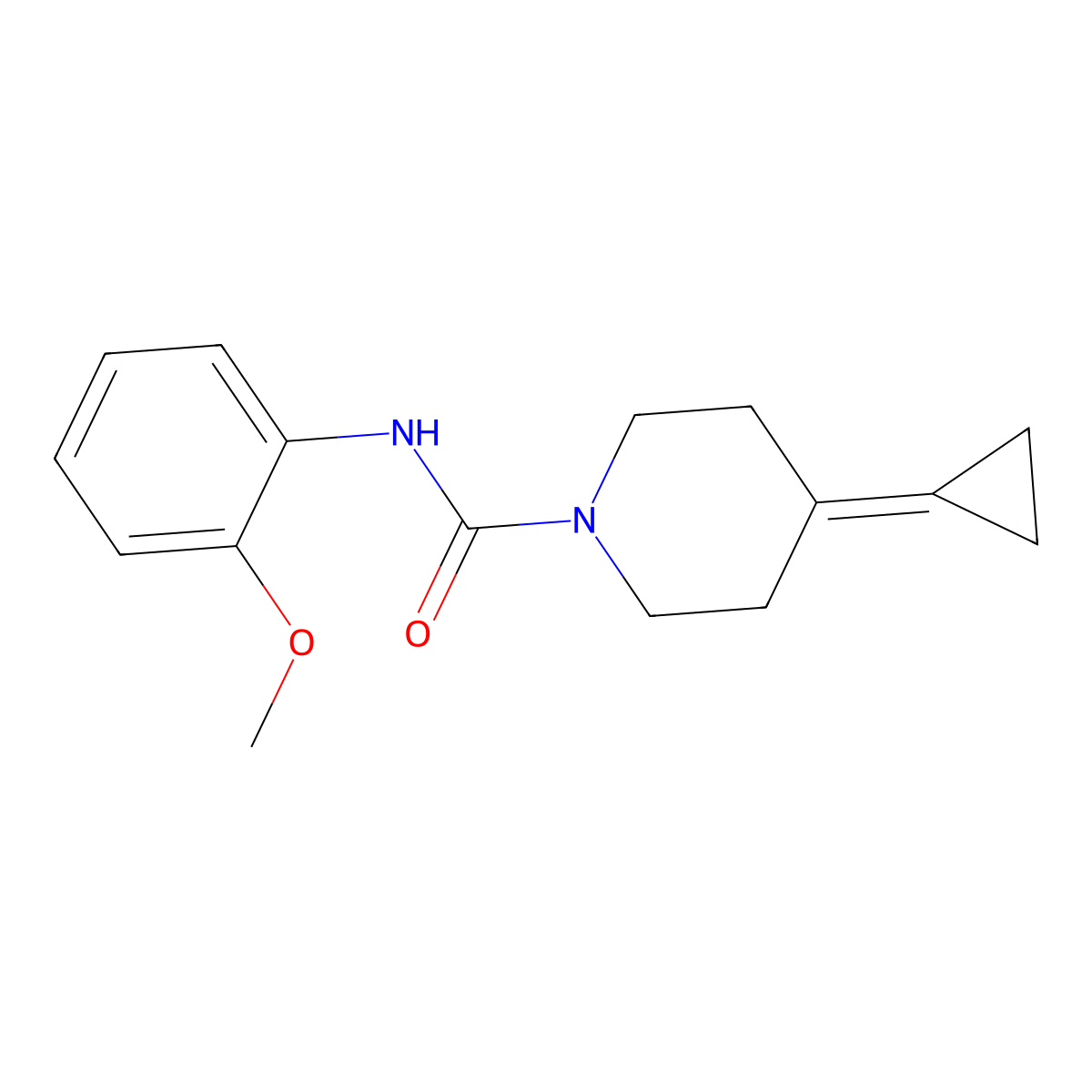 4-cyclopropylidene-N-(2-methoxyphenyl)piperidine-1-carboxamide molecular structure, CAS 2097917-24-1