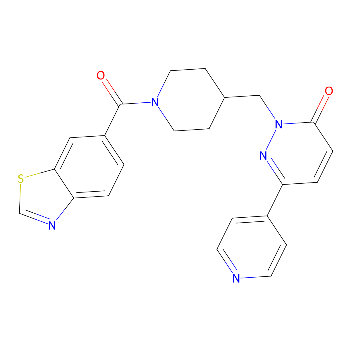 2-{[1-(1,3-Benzothiazole-6-carbonyl)piperidin-4-yl]methyl}-6-(pyridin-4-yl)-2,3-dihydropyridazin-3-one molecular structure, CAS 2097917-25-2
