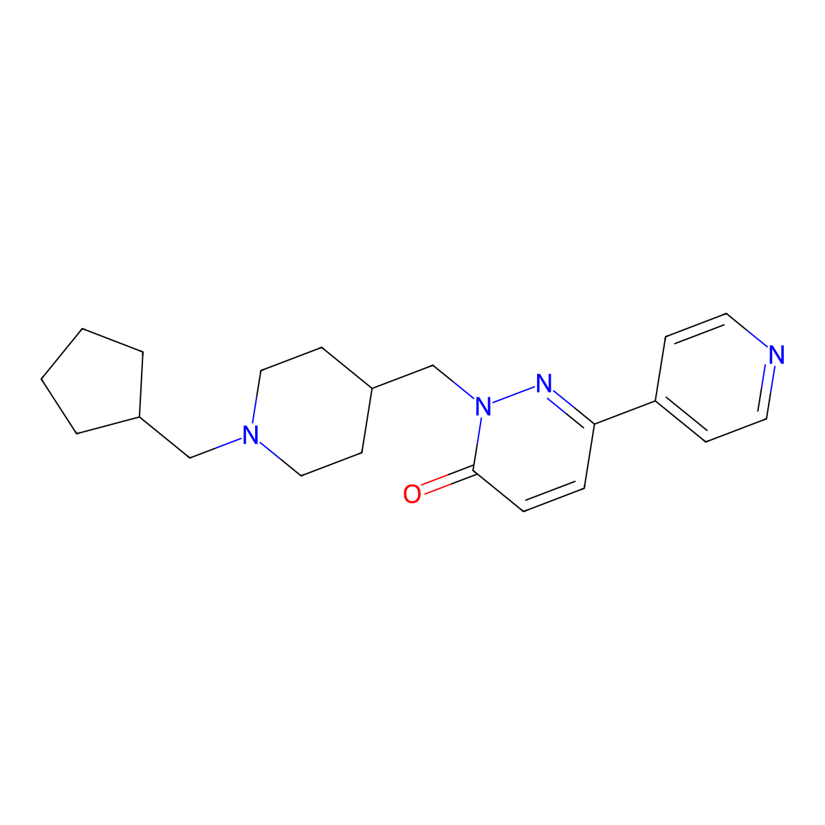 2-{[1-(Cyclopentylmethyl)piperidin-4-yl]methyl}-6-(pyridin-4-yl)-2,3-dihydropyridazin-3-one molecular structure, CAS 2097917-28-5