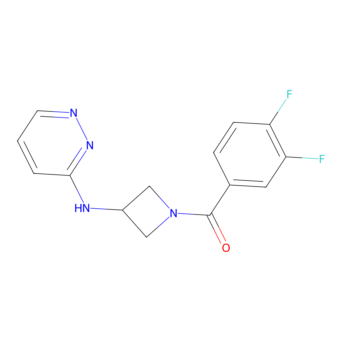 N-[1-(3,4-difluorobenzoyl)azetidin-3-yl]pyridazin-3-amine molecular structure, CAS 2097917-40-1