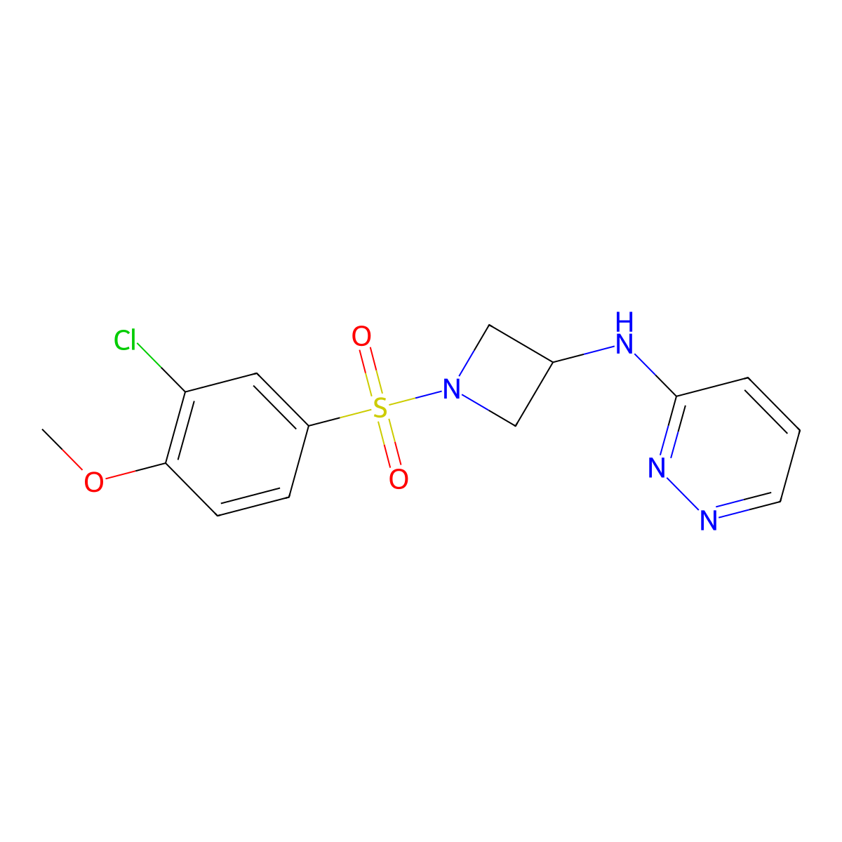 N-[1-(3-chloro-4-methoxybenzenesulfonyl)azetidin-3-yl]pyridazin-3-amine molecular structure, CAS 2097917-41-2