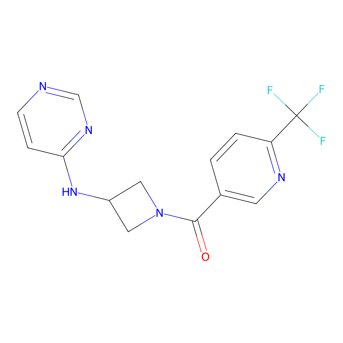 N-{1-[6-(trifluoromethyl)pyridine-3-carbonyl]azetidin-3-yl}pyrimidin-4-amine molecular structure, CAS 2097917-43-4