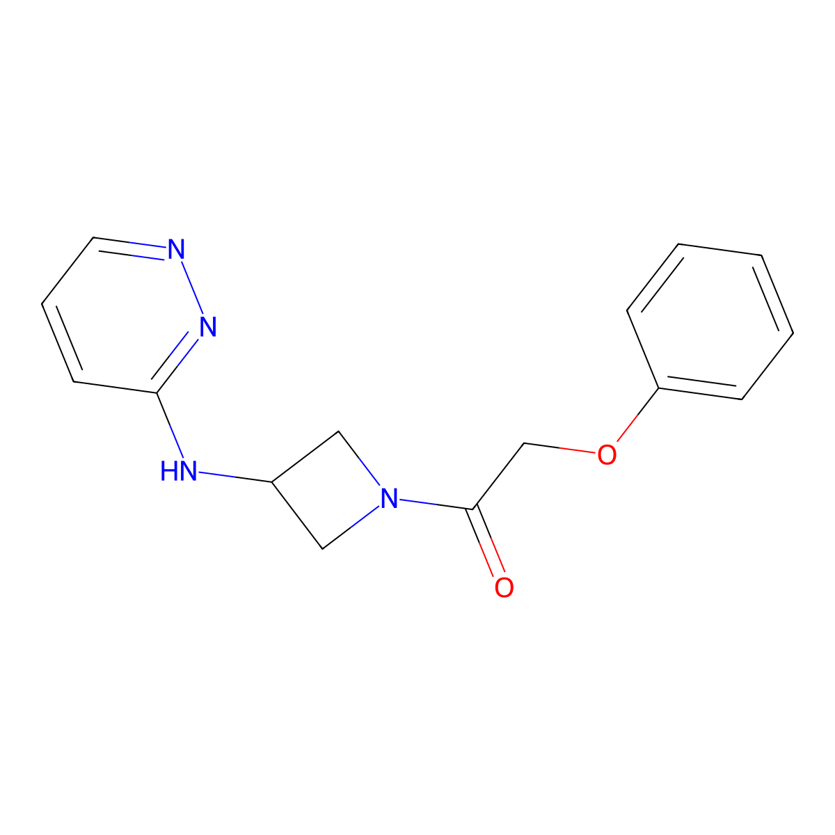 2-Phenoxy-1-{3-[(pyridazin-3-yl)amino]azetidin-1-yl}ethan-1-one molecular structure, CAS 2097917-57-0