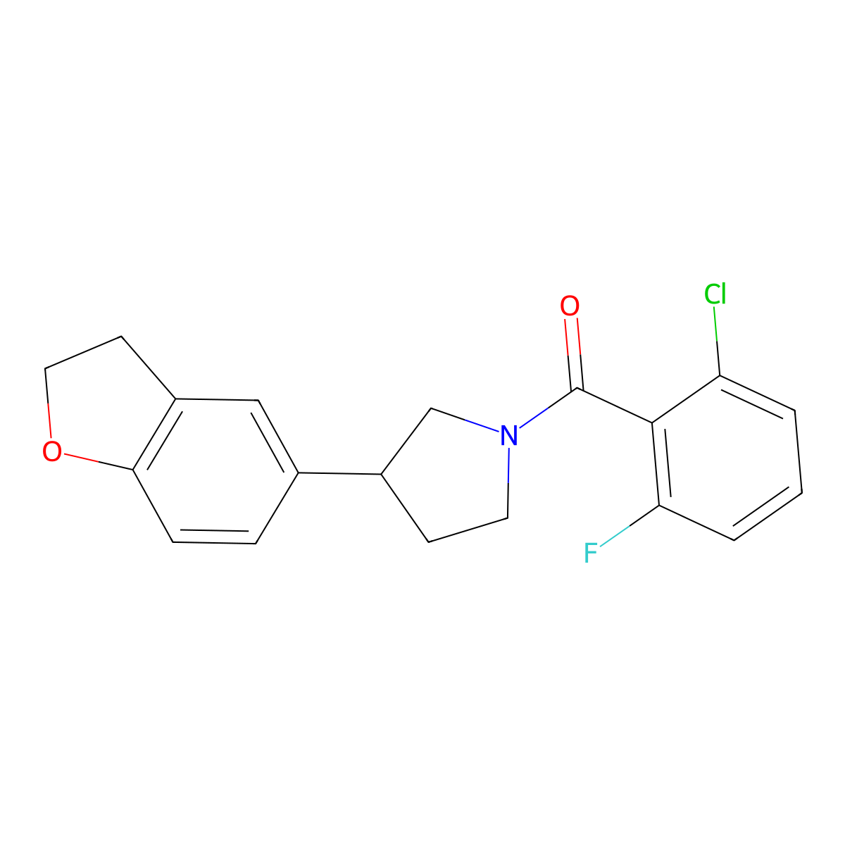 1-(2-Chloro-6-fluorobenzoyl)-3-(2,3-dihydro-1-benzofuran-5-yl)pyrrolidine molecular structure, CAS 2097917-59-2