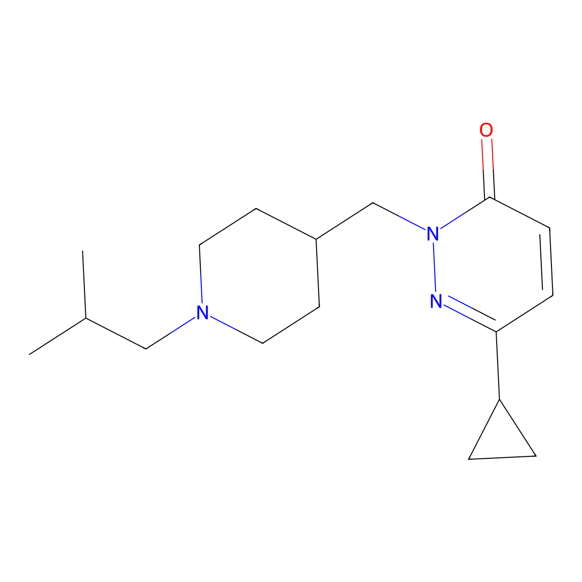 6-Cyclopropyl-2-{[1-(2-methylpropyl)piperidin-4-yl]methyl}-2,3-dihydropyridazin-3-one molecular structure, CAS 2097917-64-9