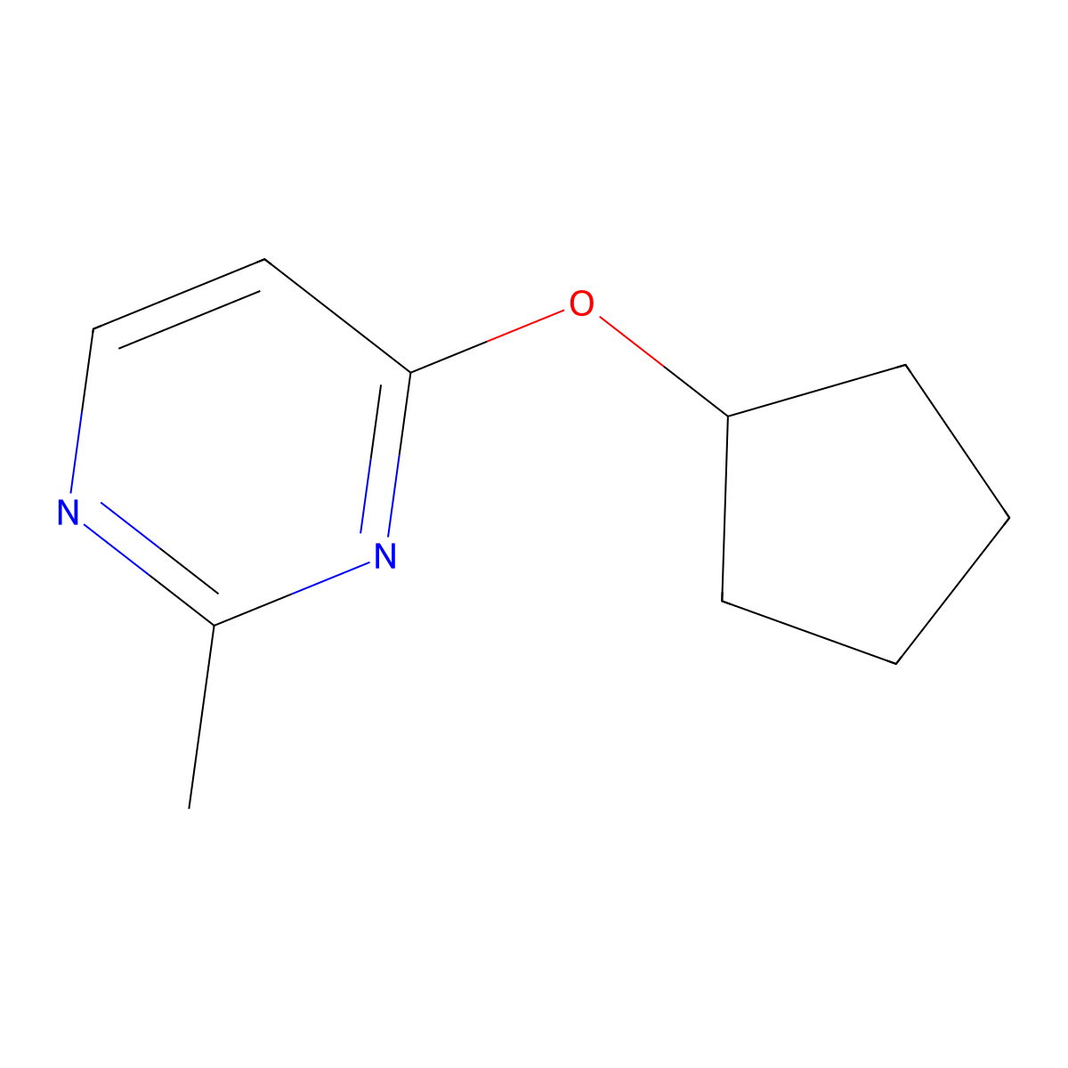 4-(Cyclopentyloxy)-2-methylpyrimidine molecular structure, CAS 2097917-70-7