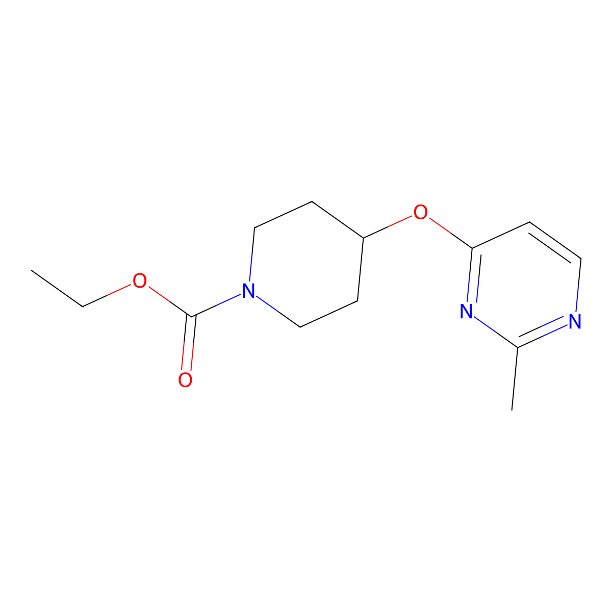 Ethyl 4-[(2-methylpyrimidin-4-yl)oxy]piperidine-1-carboxylate molecular structure, CAS 2097917-82-1