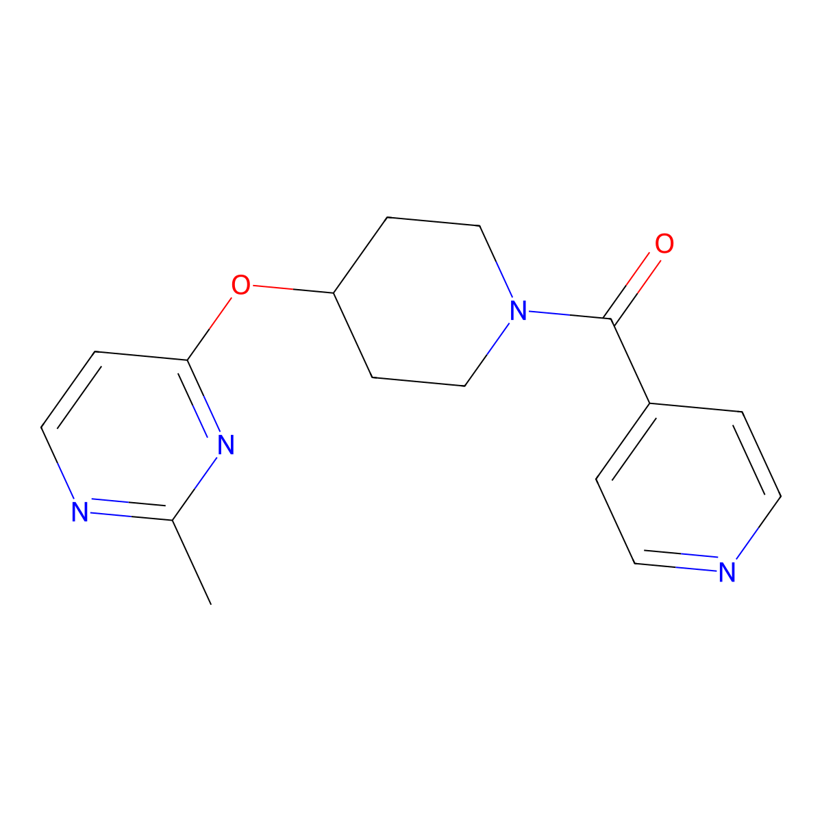(4-((2-Methylpyrimidin-4-yl)oxy)piperidin-1-yl)(pyridin-4-yl)methanone molecular structure, CAS 2097917-83-2
