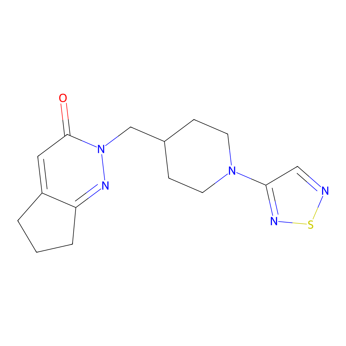 2-{[1-(1,2,5-thiadiazol-3-yl)piperidin-4-yl]methyl}-2H,3H,5H,6H,7H-cyclopenta[c]pyridazin-3-one molecular structure, CAS 2097917-91-2