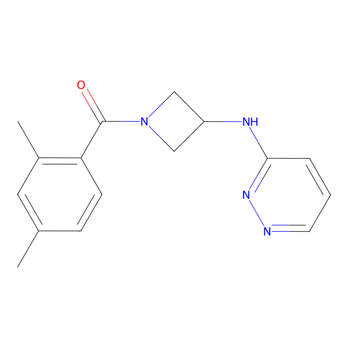 N-[1-(2,4-dimethylbenzoyl)azetidin-3-yl]pyridazin-3-amine molecular structure, CAS 2097917-98-9