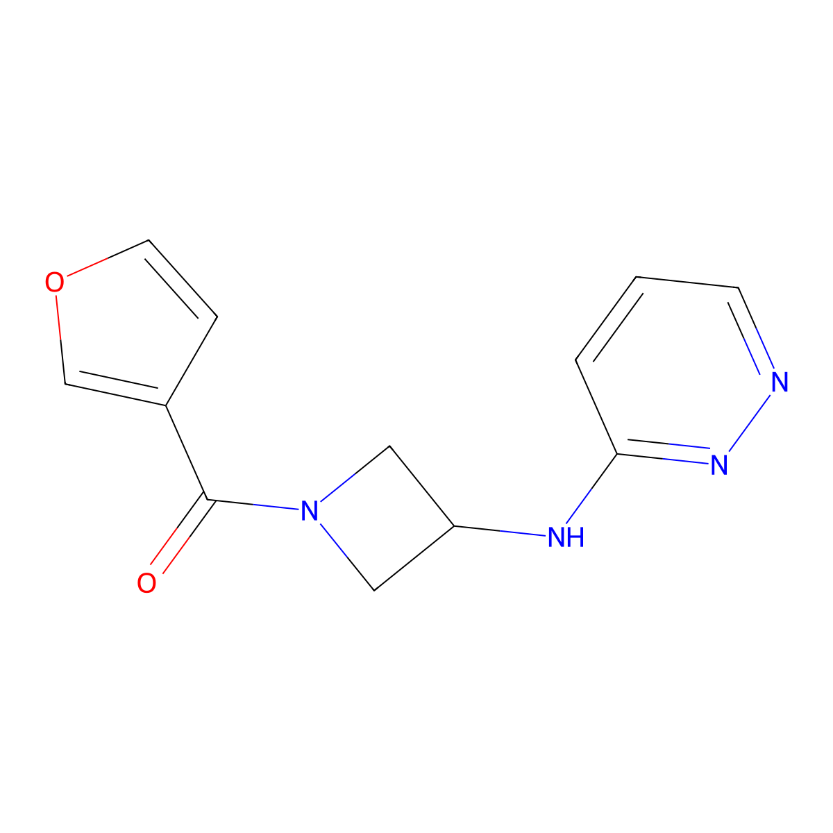 N-[1-(furan-3-carbonyl)azetidin-3-yl]pyridazin-3-amine molecular structure, CAS 2097918-03-9