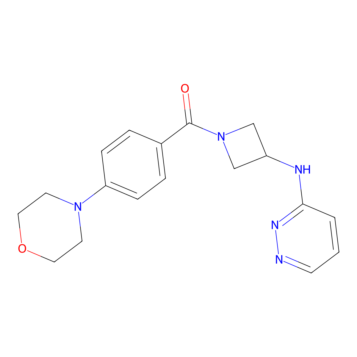 N-{1-[4-(morpholin-4-yl)benzoyl]azetidin-3-yl}pyridazin-3-amine molecular structure, CAS 2097918-08-4