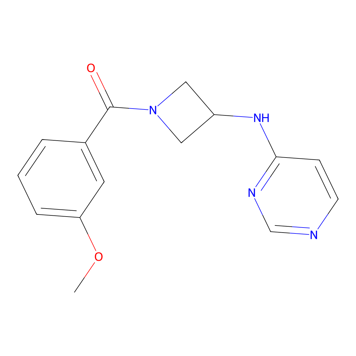 N-[1-(3-methoxybenzoyl)azetidin-3-yl]pyrimidin-4-amine molecular structure, CAS 2097918-10-8