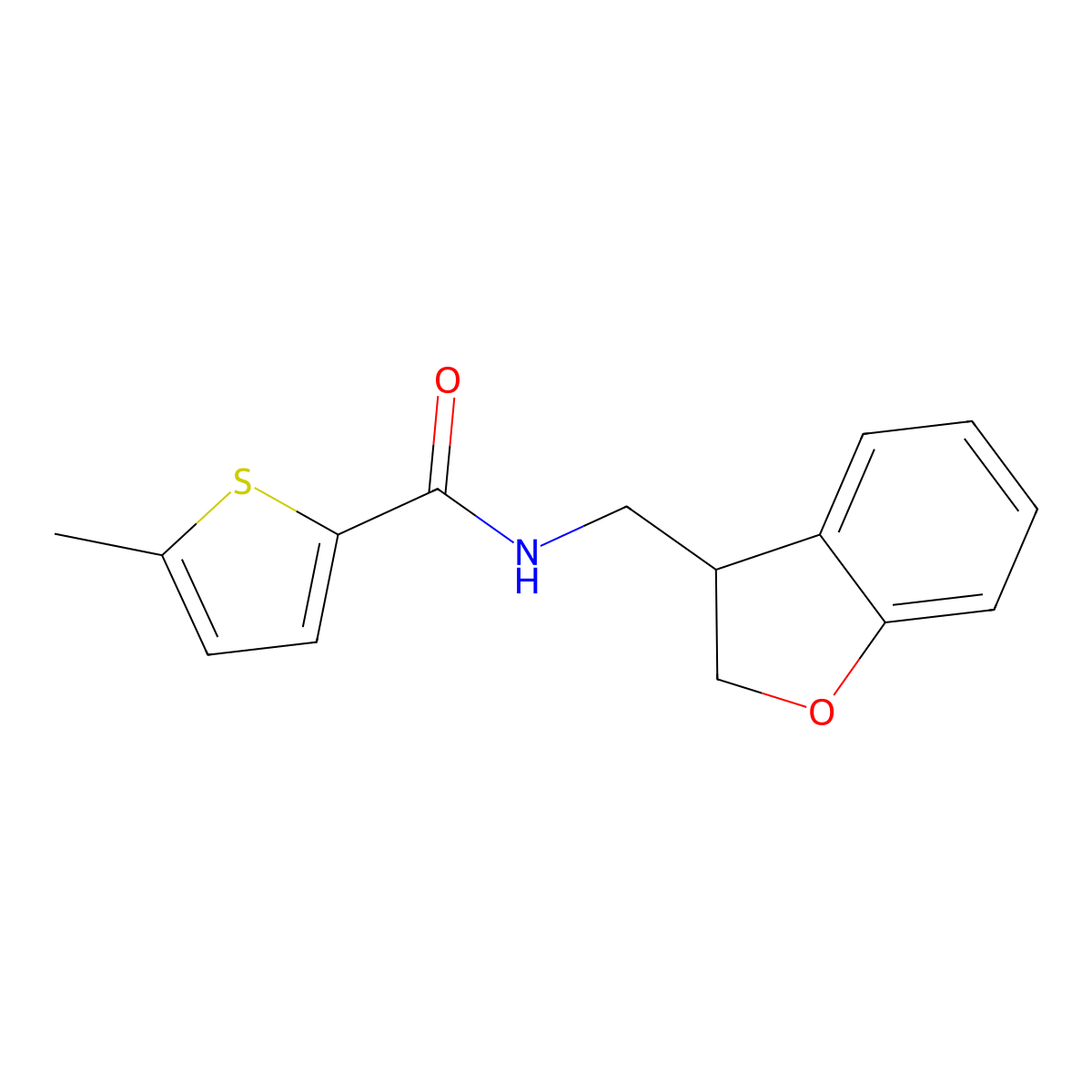 N-[(2,3-dihydro-1-benzofuran-3-yl)methyl]-5-methylthiophene-2-carboxamide molecular structure, CAS 2097918-24-4