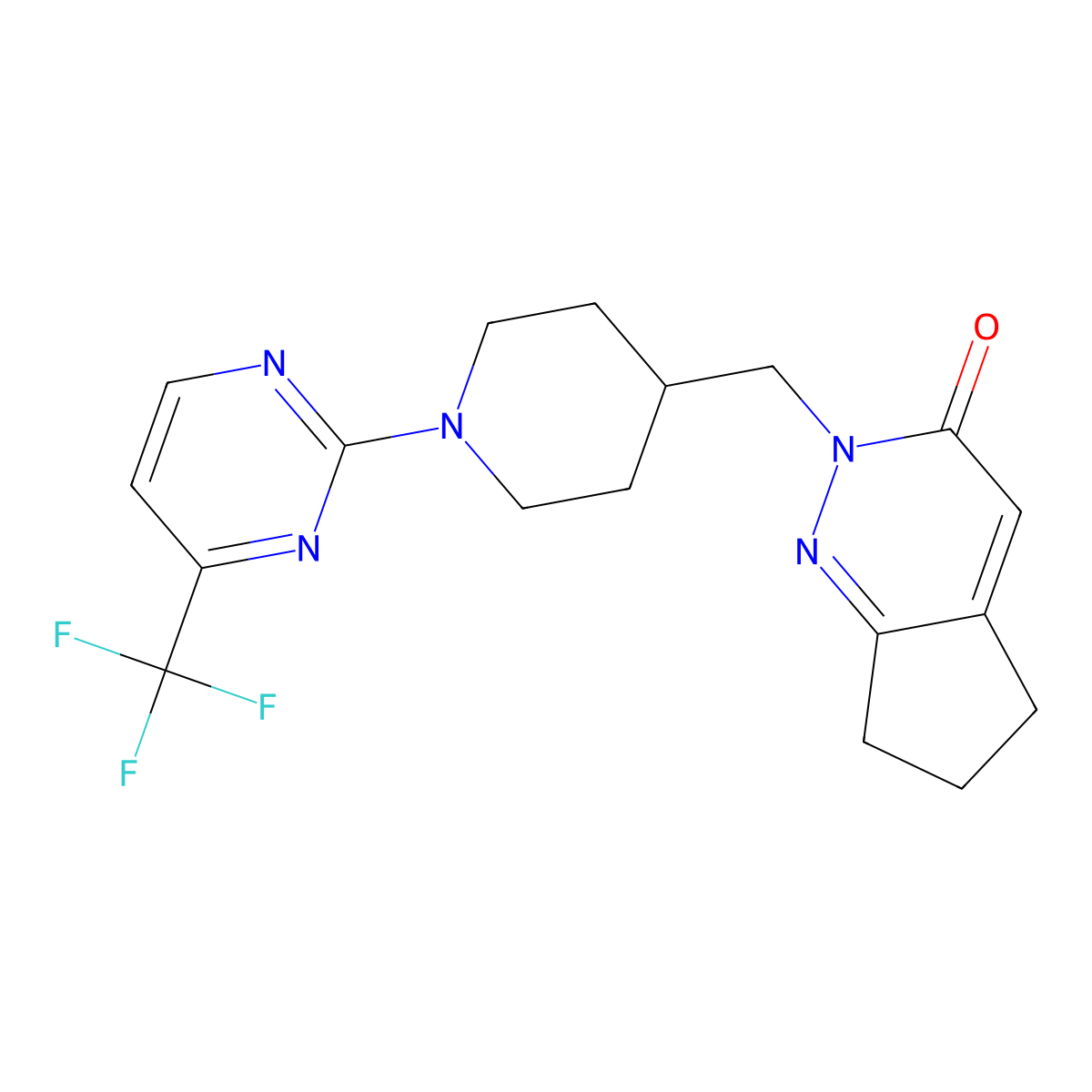 2-({1-[4-(trifluoromethyl)pyrimidin-2-yl]piperidin-4-yl}methyl)-2H,3H,5H,6H,7H-cyclopenta[c]pyridazin-3-one molecular structure, CAS 2097918-26-6