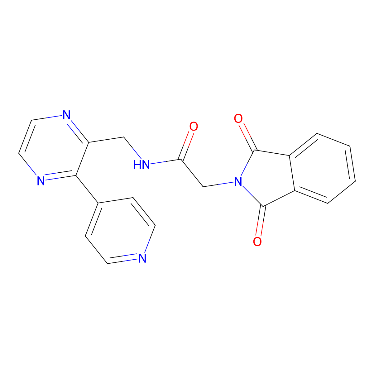 2-(1,3-dioxo-2,3-dihydro-1H-isoindol-2-yl)-N-{[3-(pyridin-4-yl)pyrazin-2-yl]methyl}acetamide molecular structure, CAS 2097918-28-8