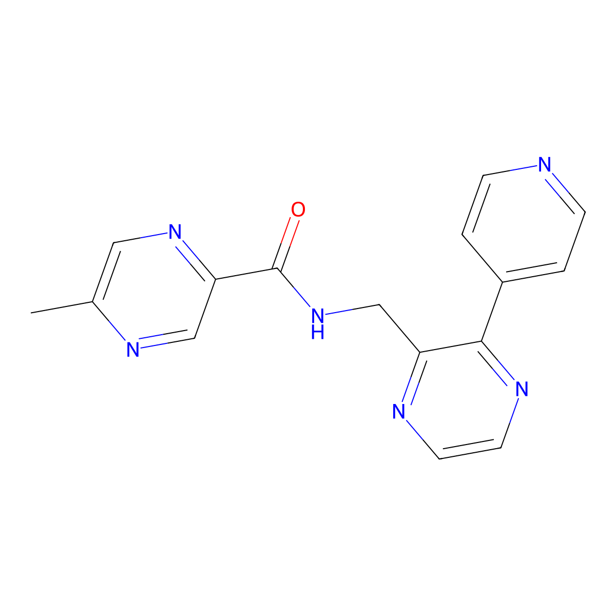 5-methyl-N-{[3-(pyridin-4-yl)pyrazin-2-yl]methyl}pyrazine-2-carboxamide molecular structure, CAS 2097918-32-4