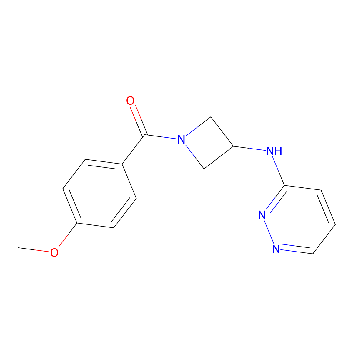 N-[1-(4-methoxybenzoyl)azetidin-3-yl]pyridazin-3-amine molecular structure, CAS 2097918-43-7
