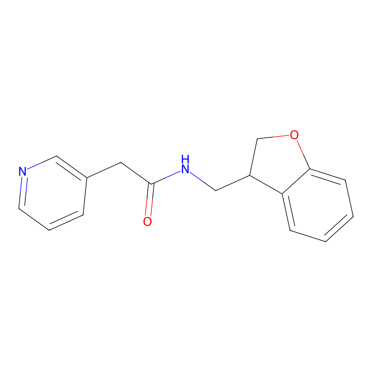 N-[(2,3-dihydro-1-benzofuran-3-yl)methyl]-2-(pyridin-3-yl)acetamide molecular structure, CAS 2097918-44-8
