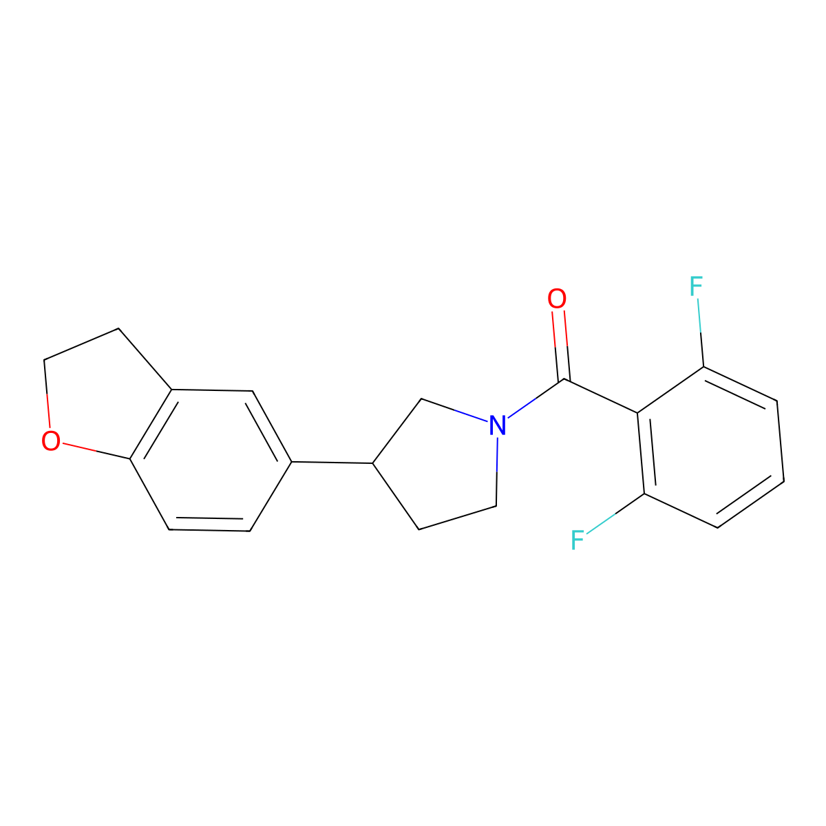 1-(2,6-Difluorobenzoyl)-3-(2,3-dihydro-1-benzofuran-5-yl)pyrrolidine molecular structure, CAS 2097918-45-9