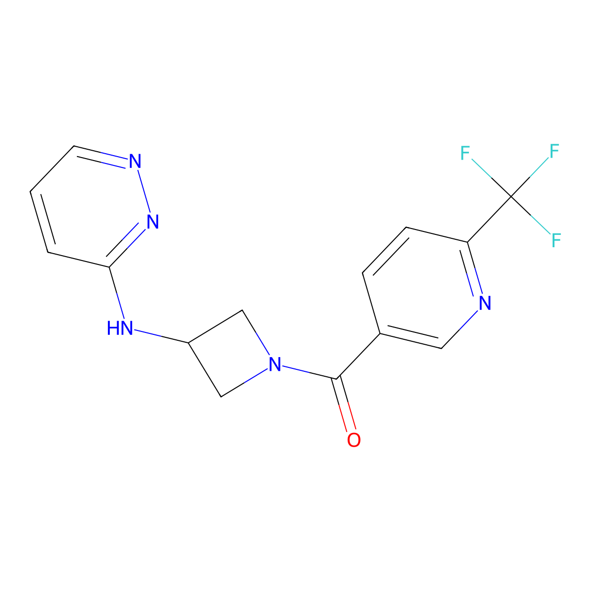 N-{1-[6-(trifluoromethyl)pyridine-3-carbonyl]azetidin-3-yl}pyridazin-3-amine molecular structure, CAS 2097918-52-8