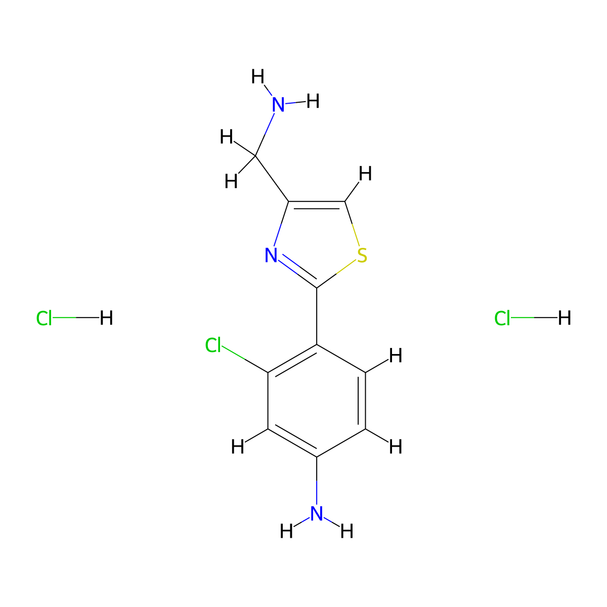 4-[4-(Aminomethyl)-1,3-thiazol-2-yl]-3-chloroaniline dihydrochloride molecular structure, CAS 2097918-53-9