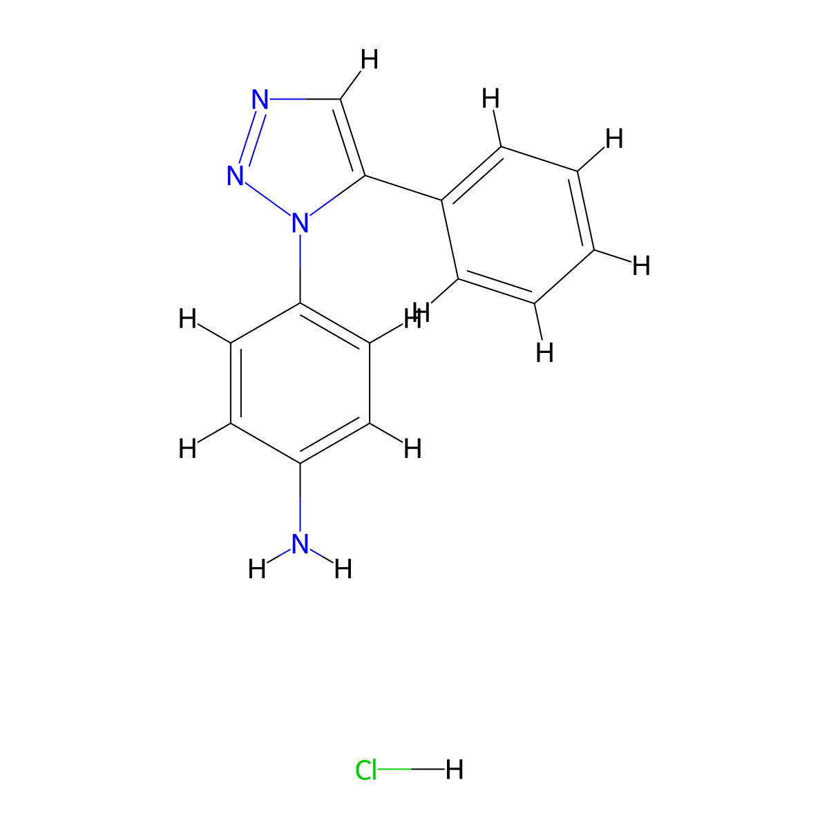 4-(5-phenyl-1H-1,2,3-triazol-1-yl)aniline hydrochloride molecular structure, CAS 2097918-59-5