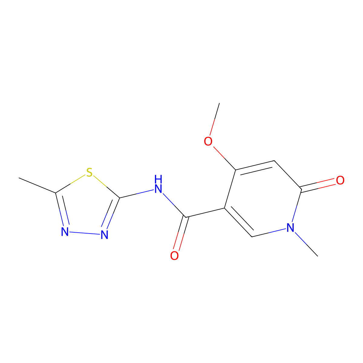 4-methoxy-1-methyl-N-(5-methyl-1,3,4-thiadiazol-2-yl)-6-oxo-1,6-dihydropyridine-3-carboxamide molecular structure, CAS 2097918-65-3
