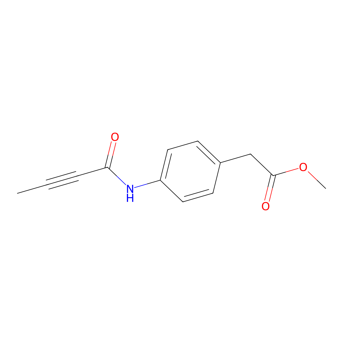 Methyl 2-[4-(but-2-ynamido)phenyl]acetate molecular structure, CAS 2097918-71-1