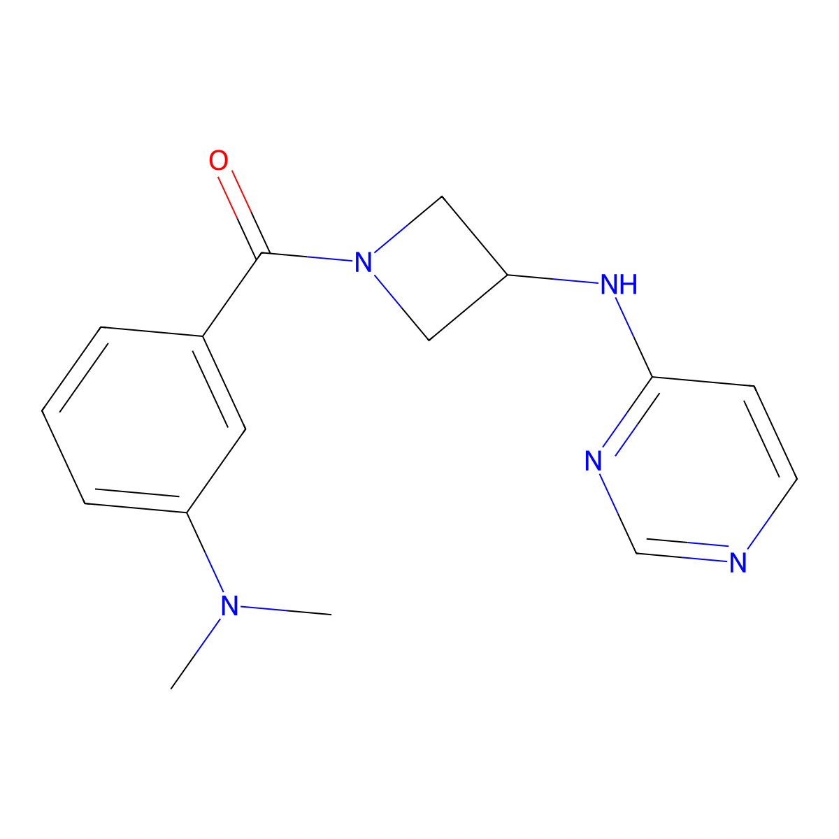 N-{1-[3-(dimethylamino)benzoyl]azetidin-3-yl}pyrimidin-4-amine molecular structure, CAS 2097918-75-5