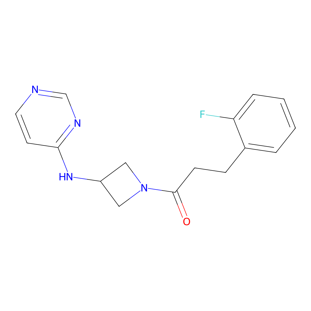 3-(2-Fluorophenyl)-1-{3-[(pyrimidin-4-yl)amino]azetidin-1-yl}propan-1-one molecular structure, CAS 2097918-78-8