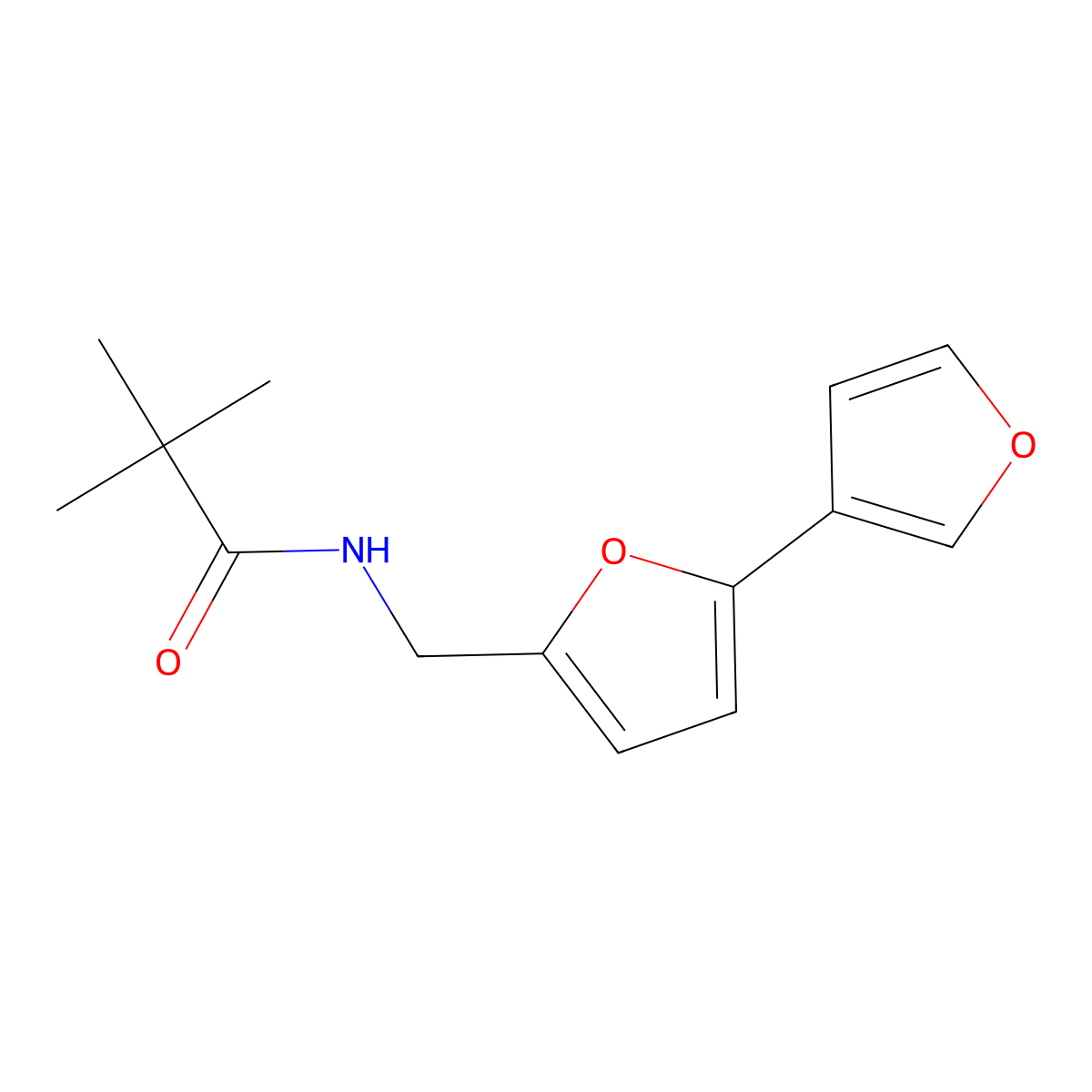 N-({[2,3'-bifuran]-5-yl}methyl)-2,2-dimethylpropanamide molecular structure, CAS 2097918-87-9