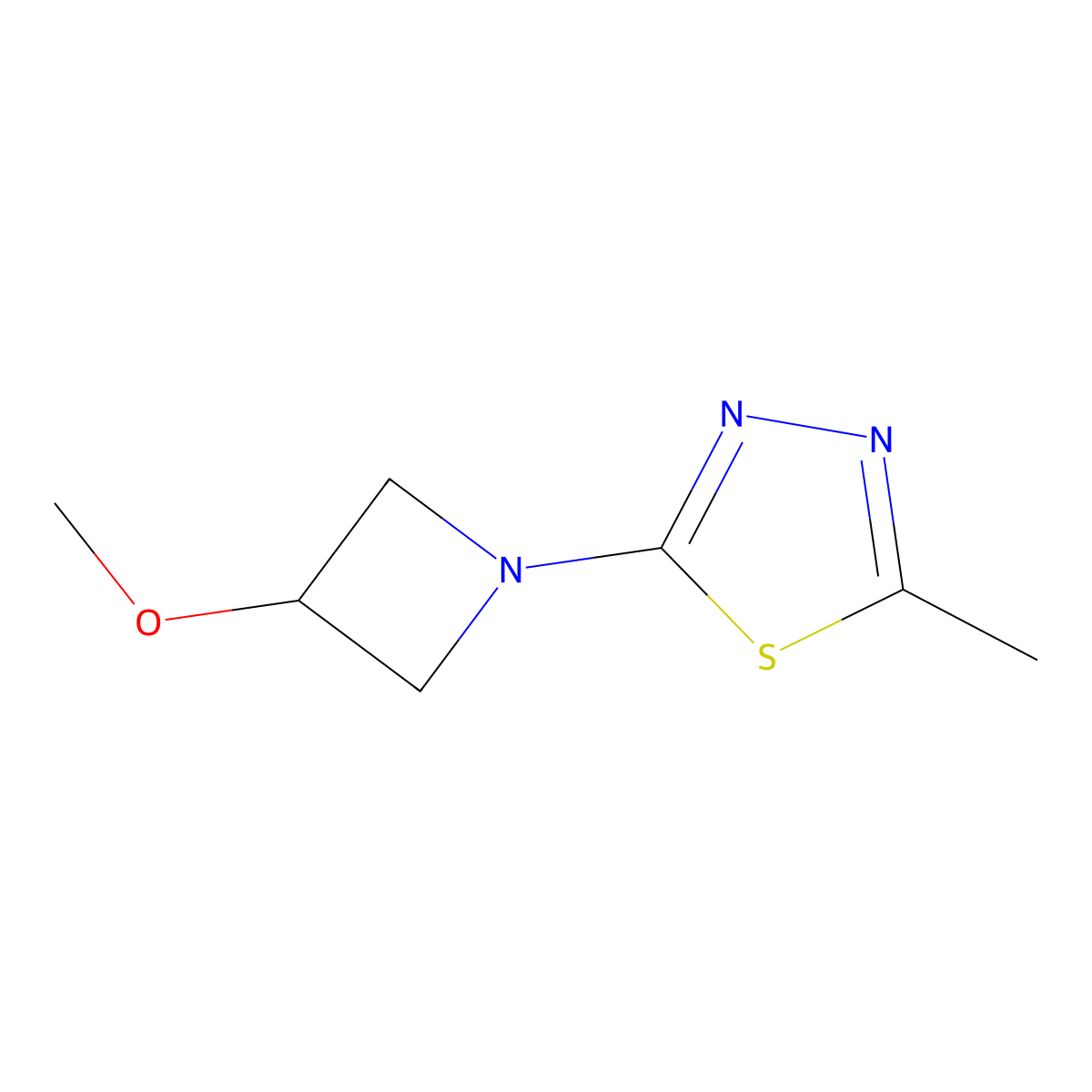 2-(3-Methoxyazetidin-1-yl)-5-methyl-1,3,4-thiadiazole molecular structure, CAS 2097918-88-0